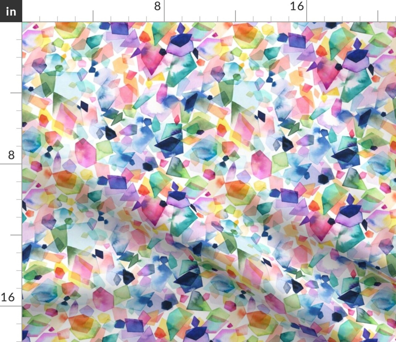 Colorful Geometric Crystals Small Diamonds Abstract Kids Fashion Novelty Custom Printed Fabric by Spoonflower Various Fabrics by the Yard or Fat Quarter